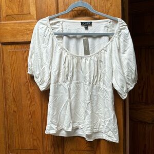 JCREW Broken-in jersey puff-sleeve scoopneck top - LARGE